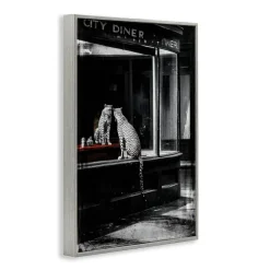 Stupell Industries Diner Noir Leopard Reflection Framed Giclee, design by Annabelle Hall