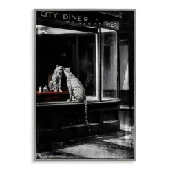 Stupell Industries Diner Noir Leopard Reflection Framed Giclee, design by Annabelle Hall