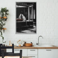 Stupell Industries Diner Noir Leopard Reflection Framed Giclee, design by Annabelle Hall