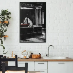 Stupell Industries Diner Noir Leopard Reflection Framed Giclee, design by Annabelle Hall