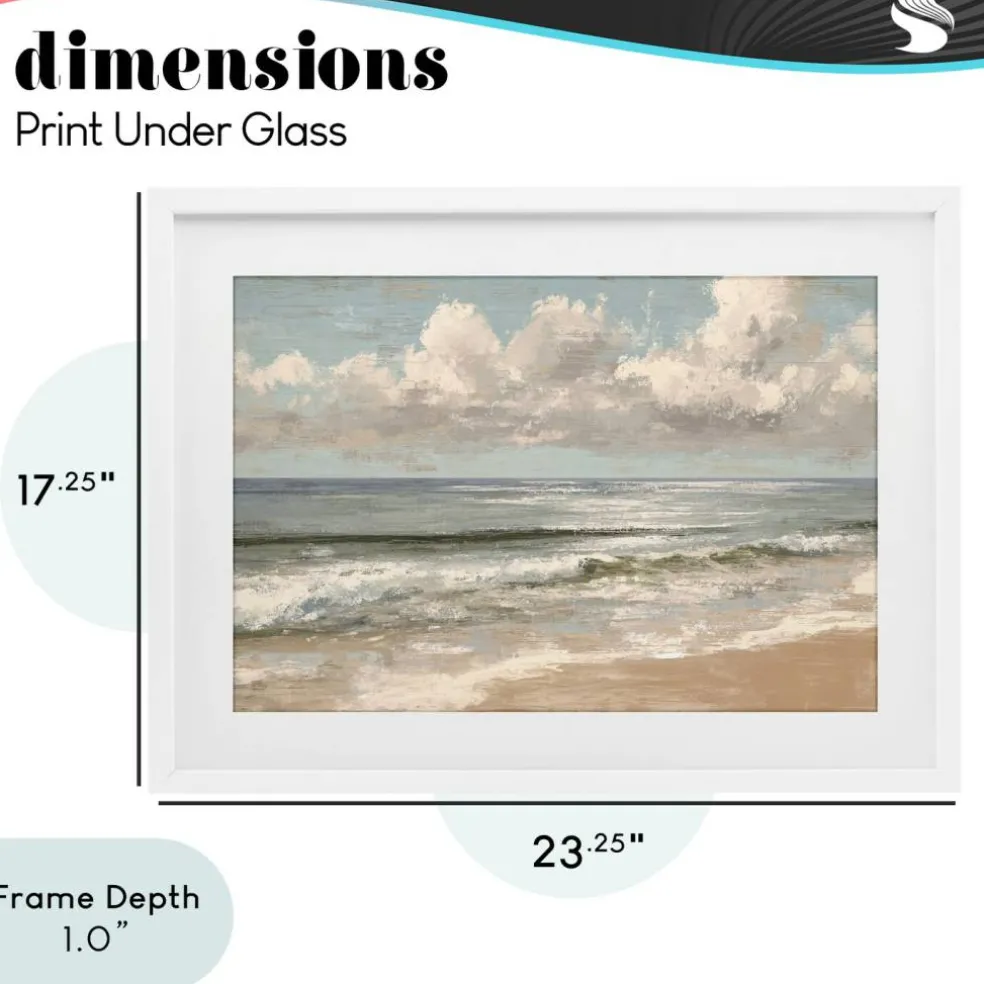 Stupell Industries Distressed Beach Horizon Framed Print Under Glass, design by Jacky Ngan