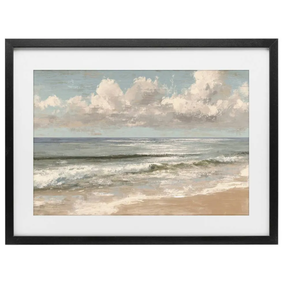 Stupell Industries Distressed Beach Horizon Framed Print Under Glass, design by Jacky Ngan