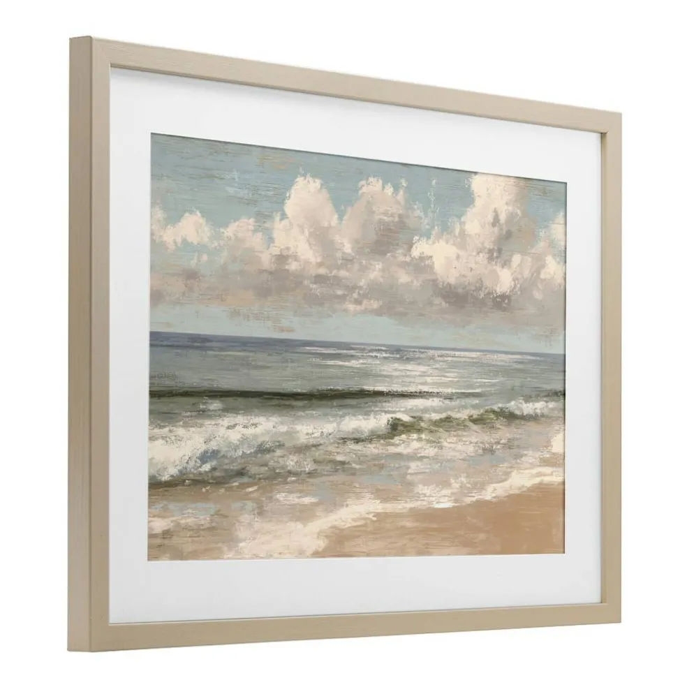 Stupell Industries Distressed Beach Horizon Framed Print Under Glass, design by Jacky Ngan