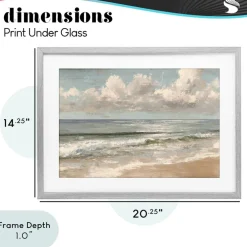 Stupell Industries Distressed Beach Horizon Framed Print Under Glass, design by Jacky Ngan
