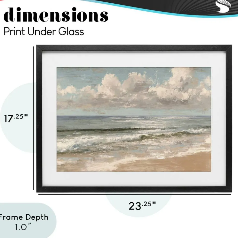 Stupell Industries Distressed Beach Horizon Framed Print Under Glass, design by Jacky Ngan