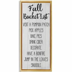 Stupell Industries Fall Bucket List Casual Sign Floater Framed Art