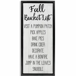 Stupell Industries Fall Bucket List Casual Sign Floater Framed Art