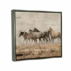 Stupell Industries Galloping Horse Herd Countryside Floater Framed Art