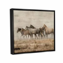 Stupell Industries Galloping Horse Herd Countryside Floater Framed Art