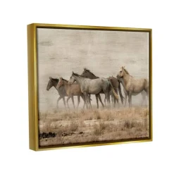 Stupell Industries Galloping Horse Herd Countryside Floater Framed Art