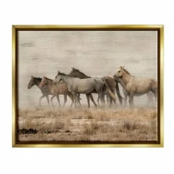 Stupell Industries Galloping Horse Herd Countryside Floater Framed Art