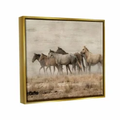 Stupell Industries Galloping Horse Herd Countryside Floater Framed Art