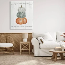 Stupell Industries Gather Together Fall Weather Pumpkins Canvas Wall Art