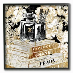 Stupell Industries Glam Designer Accessories Books Detail Wall Accent with Black Frame