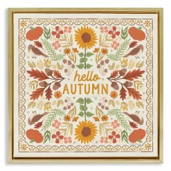 Stupell Industries Hello Autumn Pattern Floater Framed Wall Art