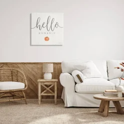 Stupell Industries Hello Pumpkin Fall Greeting Canvas Wall Art