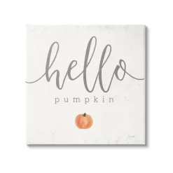 Stupell Industries Hello Pumpkin Fall Greeting Canvas Wall Art