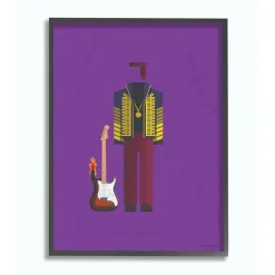 Stupell Industries Jimi Hendrix Fashion Design Black Framed Wall Art