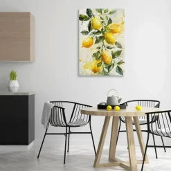 Stupell Industries Lemon Watercolor Splashes Canvas Wall Art Design by LSR Design Studio