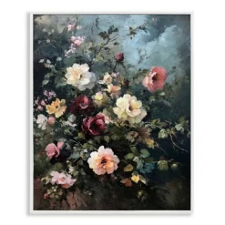 Stupell Industries Moody Dark Bouquet Framed Giclee Wall Art Design by Petal Prints Design