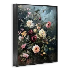 Stupell Industries Moody Dark Bouquet Framed Giclee Wall Art Design by Petal Prints Design