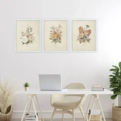 Stupell Industries Neutral Bouquet Studies 3pc Framed Giclee Set, design by Dan Meneely