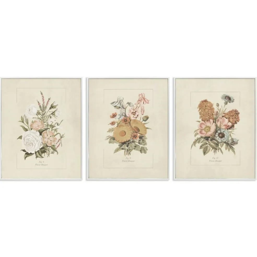 Stupell Industries Neutral Bouquet Studies 3pc Framed Giclee Set, design by Dan Meneely