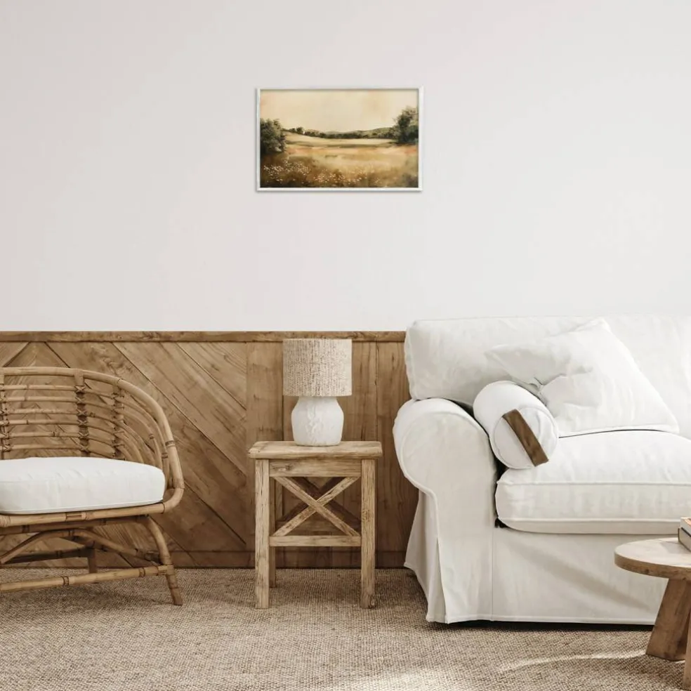 Stupell Industries Neutral Meadow Landscape Framed Giclee Wall Art Design by Lazar Studio