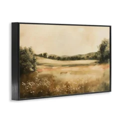 Stupell Industries Neutral Meadow Landscape Framed Giclee Wall Art Design by Lazar Studio