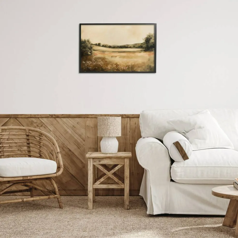 Stupell Industries Neutral Meadow Landscape Framed Giclee Wall Art Design by Lazar Studio