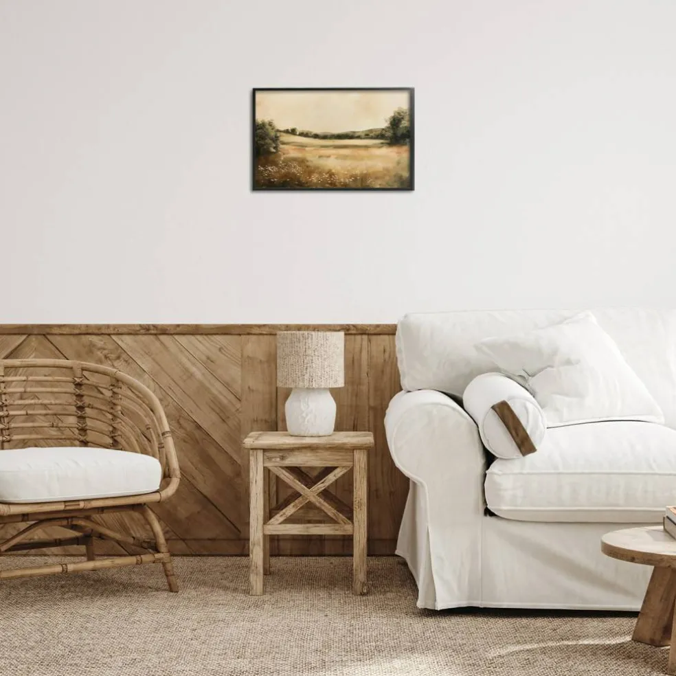 Stupell Industries Neutral Meadow Landscape Framed Giclee Wall Art Design by Lazar Studio