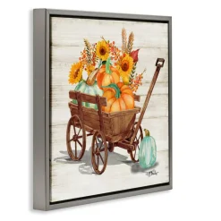 Stupell Industries Pumpkin Farm Harvest Wagon Floater Framed Art