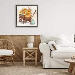 Stupell Industries Pumpkin Farm Harvest Wagon Floater Framed Art
