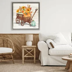 Stupell Industries Pumpkin Farm Harvest Wagon Floater Framed Art