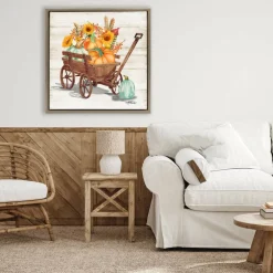 Stupell Industries Pumpkin Farm Harvest Wagon Floater Framed Art