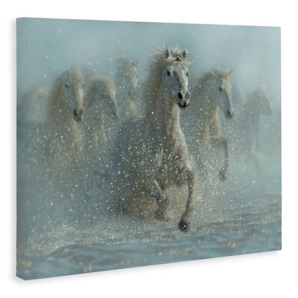 Stupell Industries Running Wild Horses Splashing Canvas, design by Collin Bogle