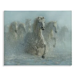 Stupell Industries Running Wild Horses Splashing Canvas, design by Collin Bogle
