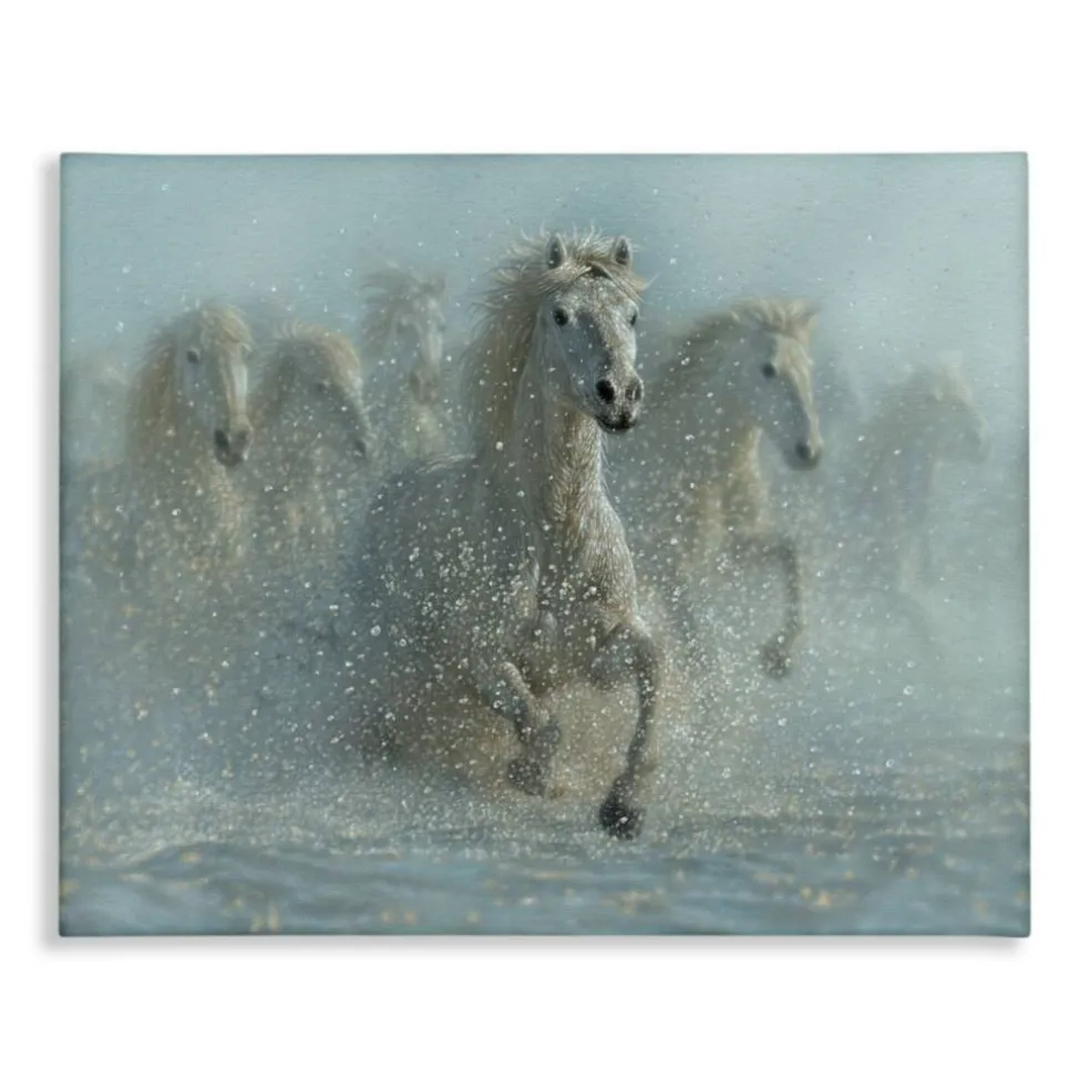 Stupell Industries Running Wild Horses Splashing Canvas, design by Collin Bogle