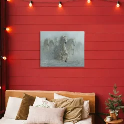 Stupell Industries Running Wild Horses Splashing Canvas, design by Collin Bogle