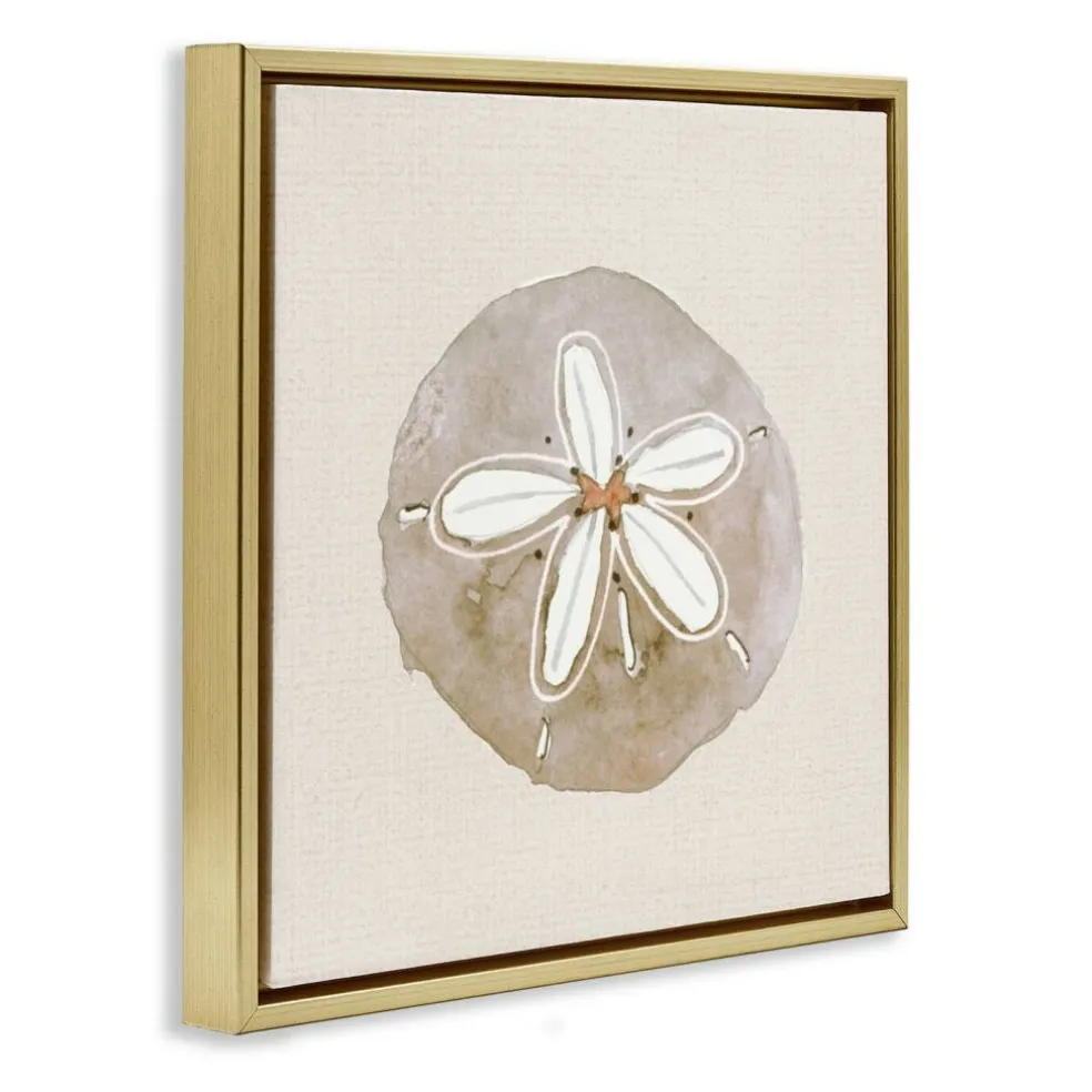 Stupell Industries Serene Beige Sand Dollar Floating Frame, design by Lanie Loreth