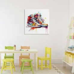 Stupell Industries Sneakers with Watercolor Drip Canvas, design by Creative Studio