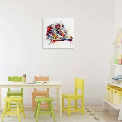 Stupell Industries Sneakers with Watercolor Drip Canvas, design by Creative Studio
