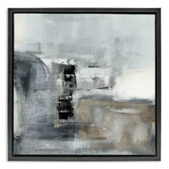 Stupell Industries Still Waters Monochrome Abstraction Floating Frame, design by Susan Jill