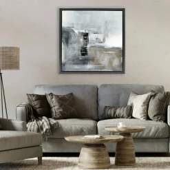 Stupell Industries Still Waters Monochrome Abstraction Floating Frame, design by Susan Jill