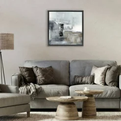 Stupell Industries Still Waters Monochrome Abstraction Floating Frame, design by Susan Jill