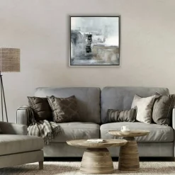 Stupell Industries Still Waters Monochrome Abstraction Floating Frame, design by Susan Jill