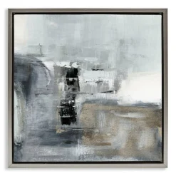 Stupell Industries Still Waters Monochrome Abstraction Floating Frame, design by Susan Jill