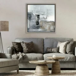Stupell Industries Still Waters Monochrome Abstraction Floating Frame, design by Susan Jill