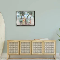 Stupell Industries Summer Waves Tropical Van Surfboards Floater Framed Art