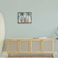 Stupell Industries Summer Waves Tropical Van Surfboards Floater Framed Art